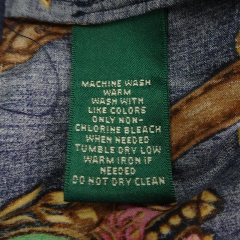 Ralph Lauren Equestrian Shirt Women's Size 4 Blue Peplum Button Front Horses - Picture 6 of 6